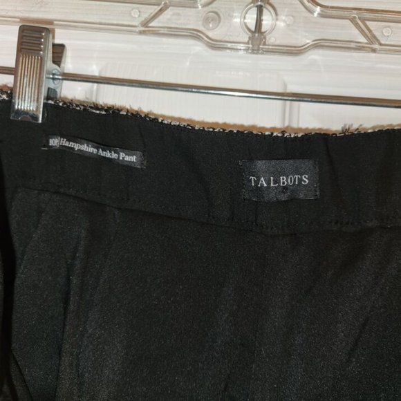 new TALBOTS HAMPSHIRE ANKLE PANTS Black White Sequin Women's 10 Petite - Picture 6 of 8